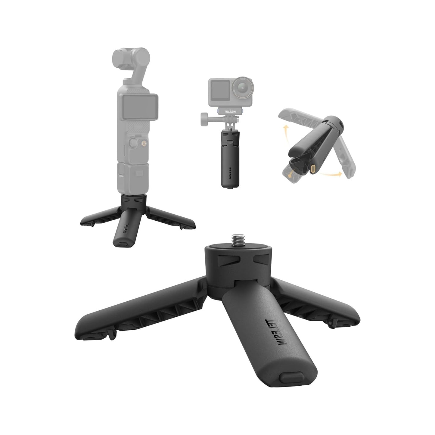 TELESIN Mini Portable Tripod & Grip 2-in-1 for DJI Osmo Pocket 3/4-S3-EAK-06