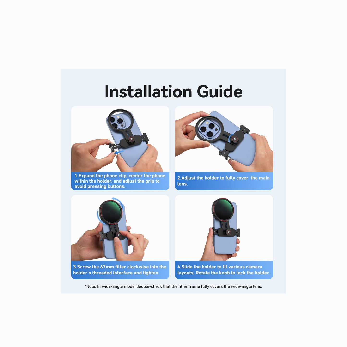 TELESIN Mobile Phone Filter Holder (67mm)