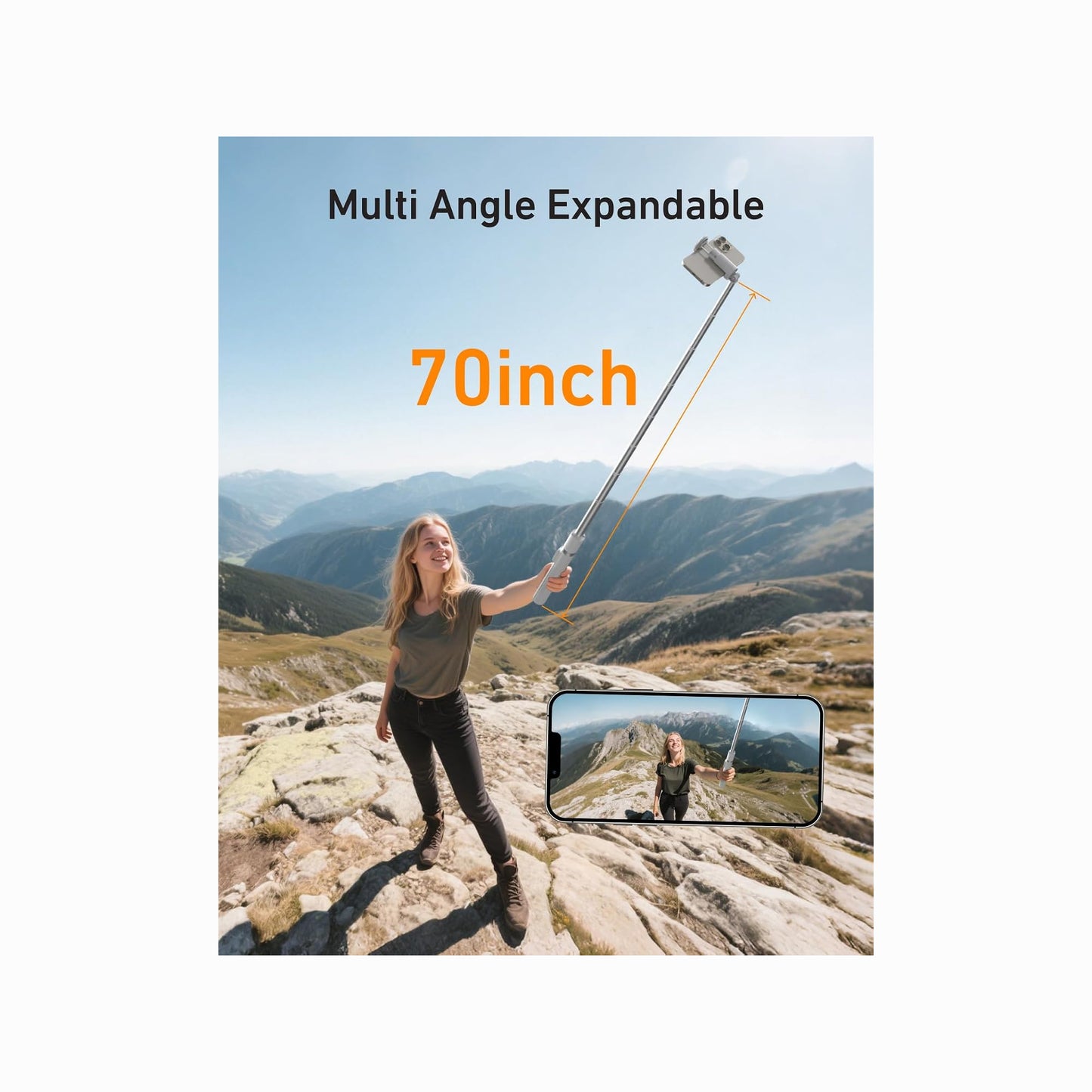 TELESIN P1-TSS-002 70"1.8M Universal Selfie Stick & Tripod