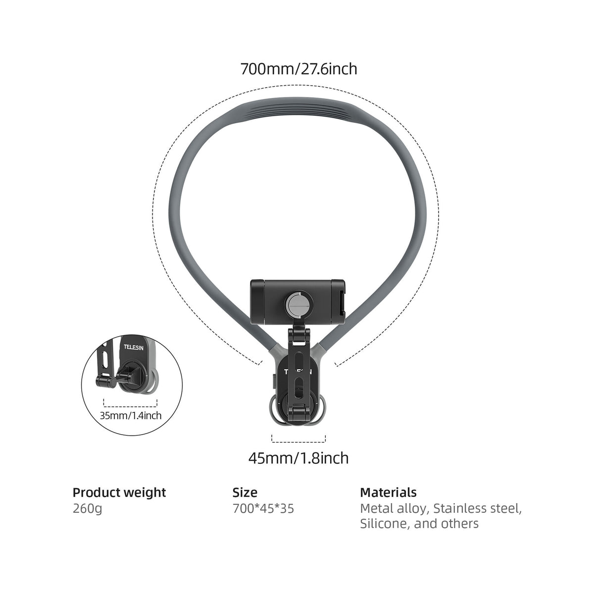 TELESIN POV Phone Holder With Neck Strap-S2-HNB-02