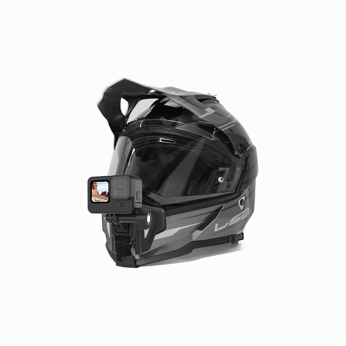 TELESIN Second Generation Motorcycle Helmet Mount Strap Flodable Front (GP-HBM-MT2-YH))