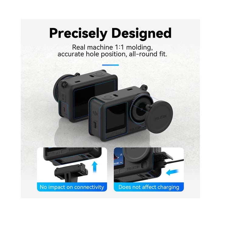 TELESIN Silicone Cover with Lens Cap for DJI Osmo Action 6