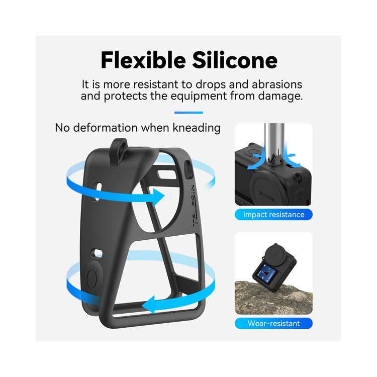 TELESIN Silicone Cover with Lens Cap for DJI Osmo Action 6