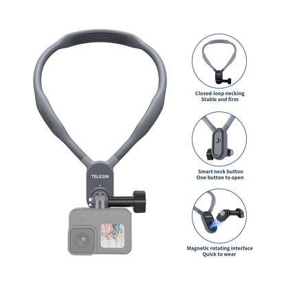 TELESIN U-Hanging Neck Bracket for Action Cameras & Smartphones (Large) — TE-HNB-002