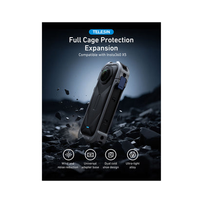 TELESIN Utility Frame Metal Cage for Insta360 X5 — S6-FMS-19-TIS