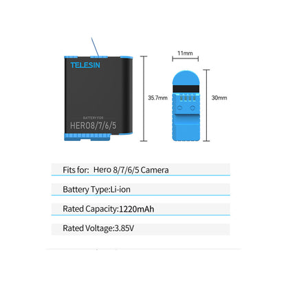 TELESIN BATTERY FOR GOPRO HERO 5/6/7/8