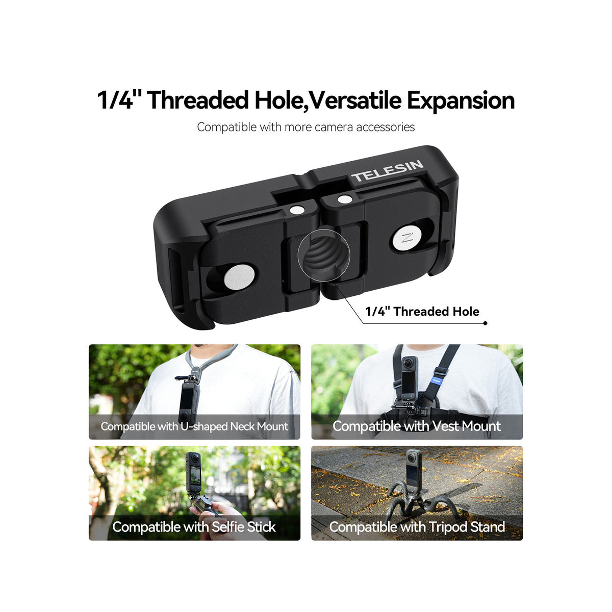 TELESIN DUAL MOUNT ADAPTER FOR INSTA360X4(S7-JBK-05)