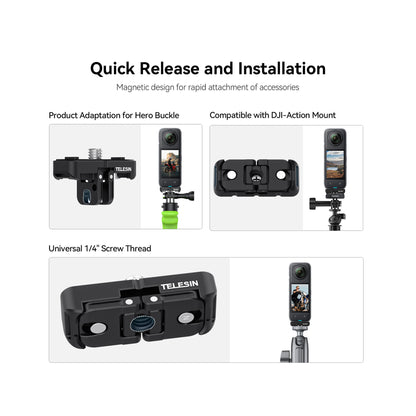 TELESIN DUAL MOUNT ADAPTER FOR INSTA360X4(S7-JBK-05)