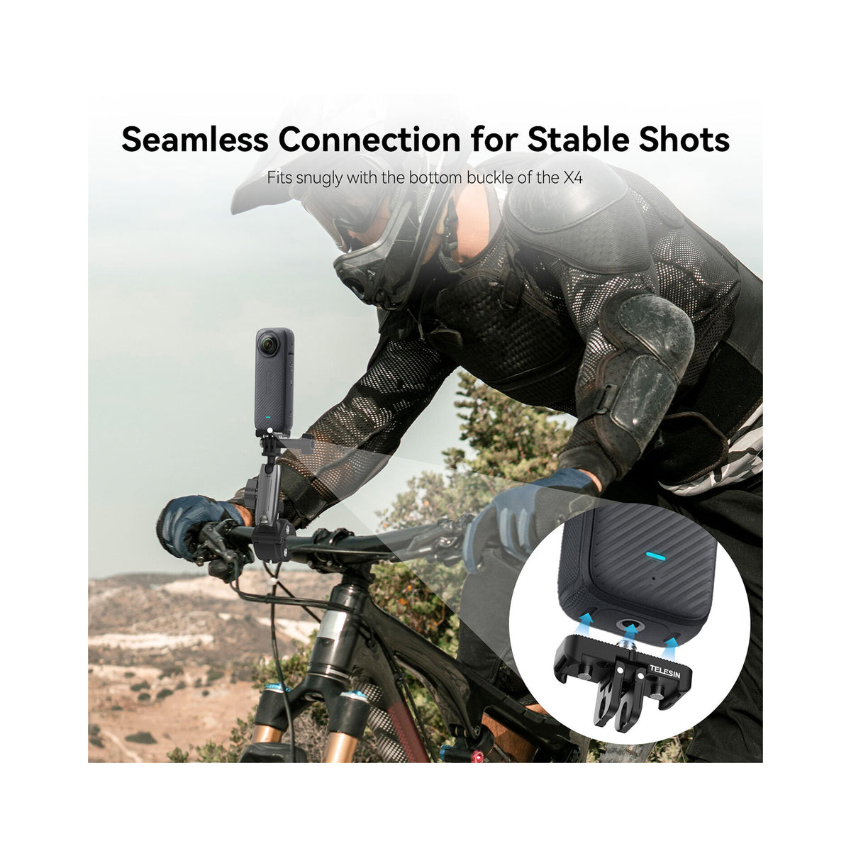 TELESIN DUAL MOUNT ADAPTER FOR INSTA360X4(S7-JBK-05)