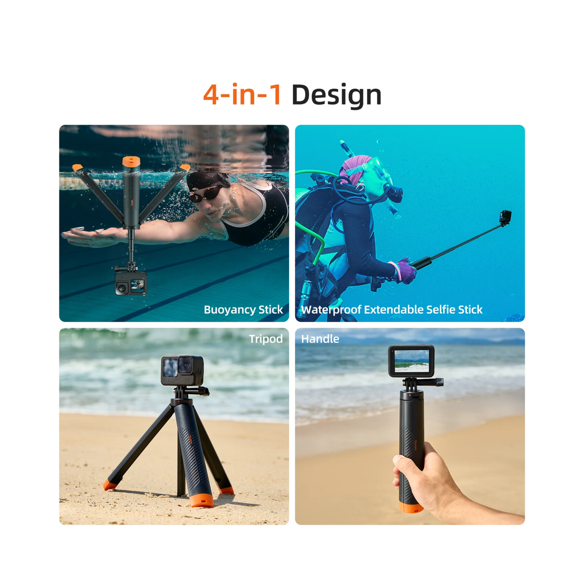 TELESIN FLOATING TRIPOD SELFIE STICK FOR ACTION CAMERAS(S1-TSS-02)