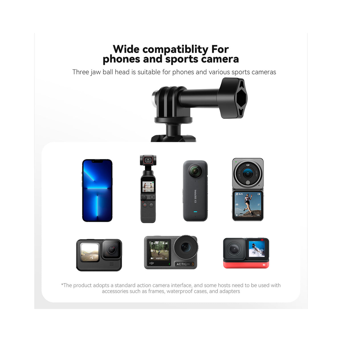 TELESIN POWER SUCTION CUP MOUNT WITH PHONE CLIP(TE-SUC-012)