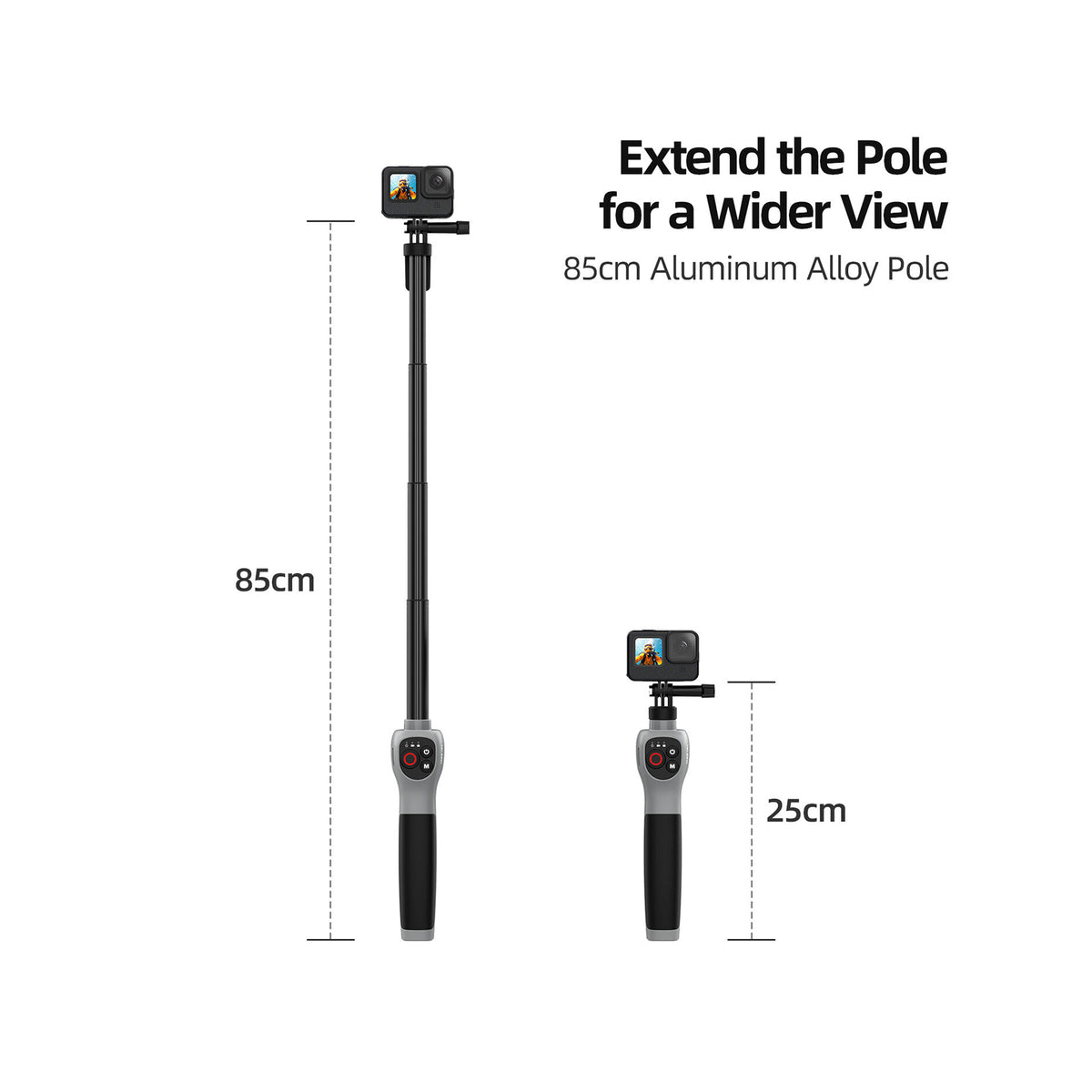 TELESIN Underwater Remote-Control Selfie Stick for Gopro 13/12/11/10/9/8 (GP-WBT-001)