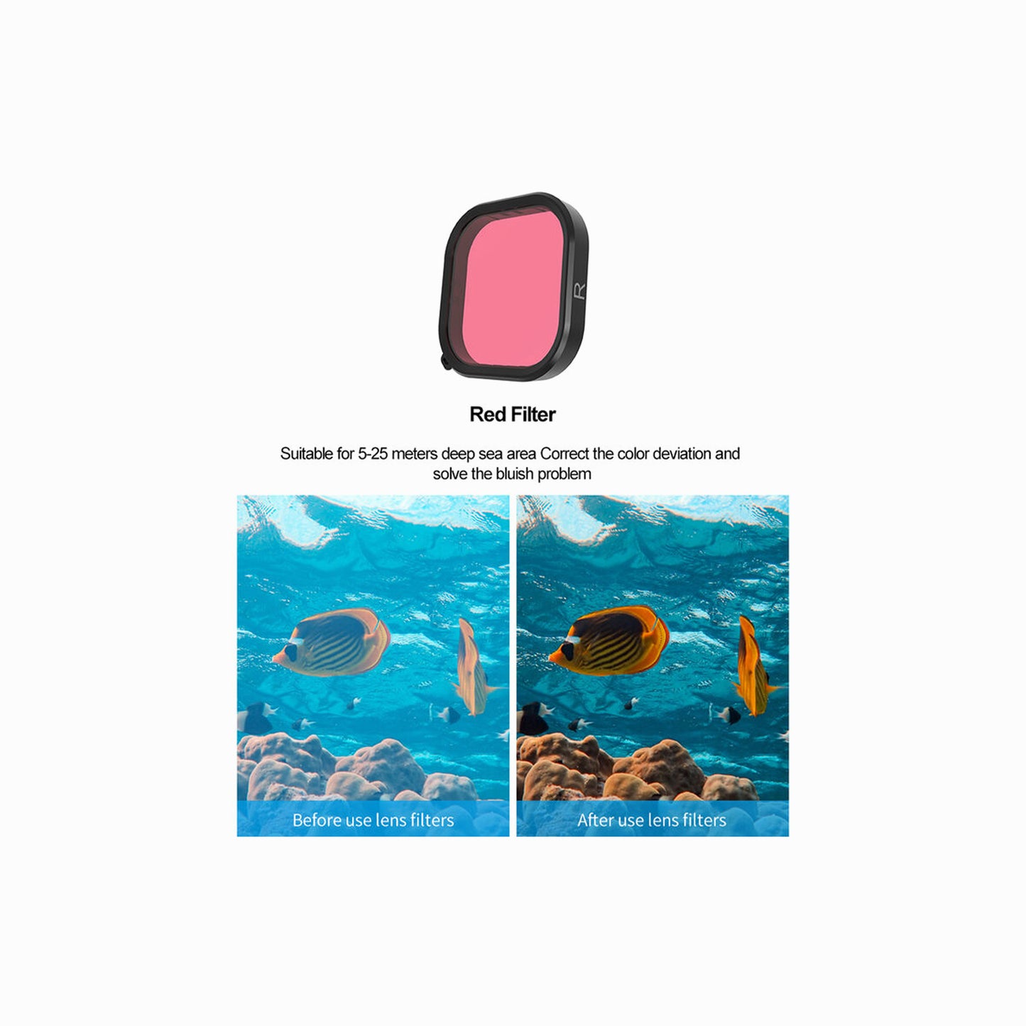 TELESIN Waterproof Housing & Lens Kit for GoPro HERO13/12/11/10/9(Purple, Red & Magenta)(GP-WTP-904)