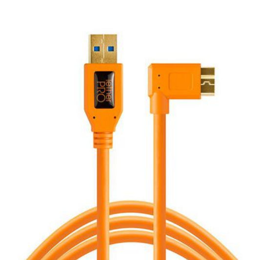 TETHERPRO USB3.0 CABLE USB TO MICRO-B RIGHT ANGLE/15"(4.6)CU61RT15-ORG