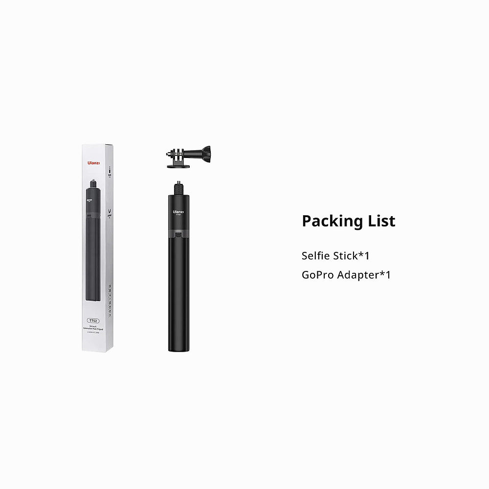 Ulanzi TT52 T090GBB1 1.5m Selfie Stick Tripod for Go Pro / DJI / Insta360 Action Camera