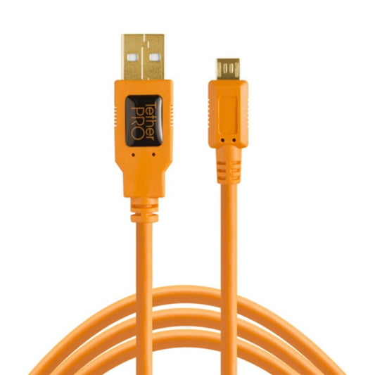 Tether Tools TetherPro USB 2.0 A Male to Micro-B 5-Pin Cable (15', Orange)