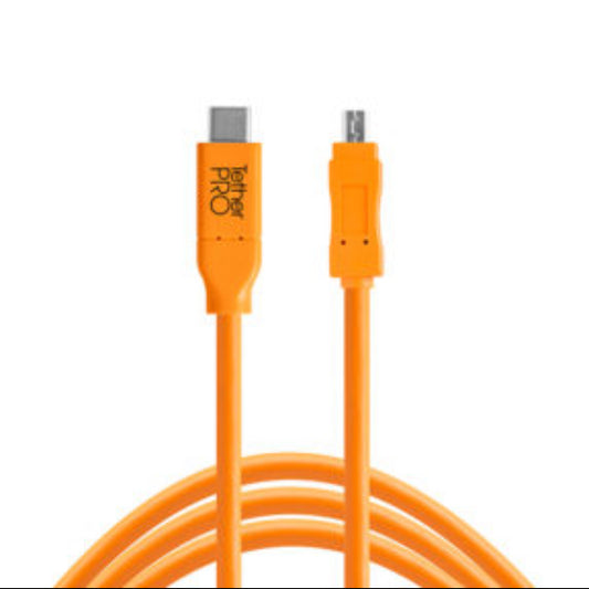 TETHER PRO USB-C CABLE USB-C TO MINI -B 8-PIN CUC2515-ORG