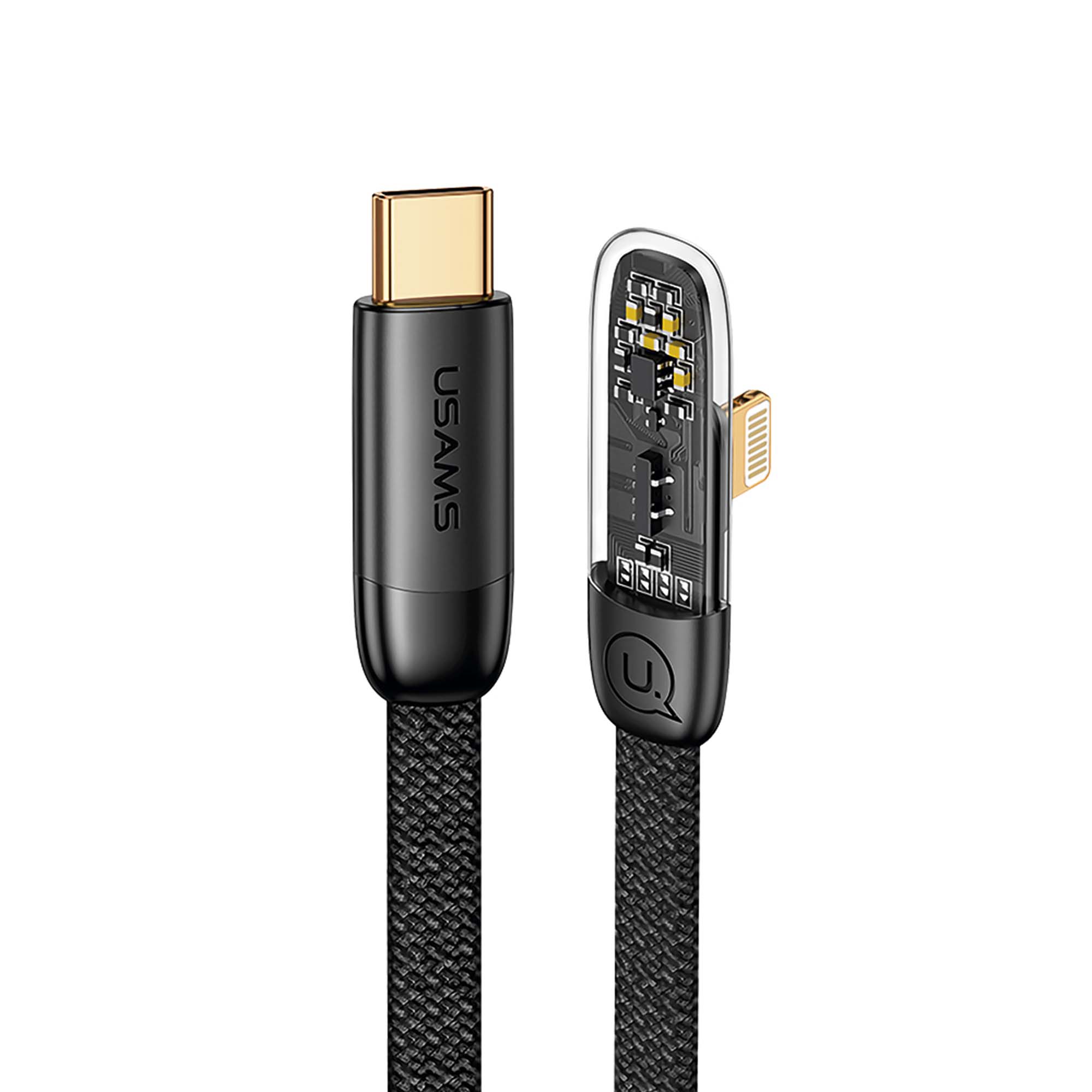 USAMS C-Lightning Right Angle Transparent Cable USSJ583