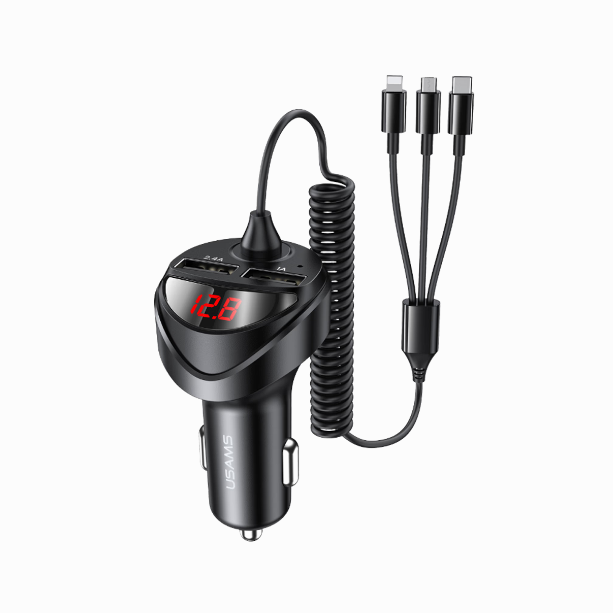 USAMS C22 Digital Display Dual USB 3.4A Car Charger USCC119