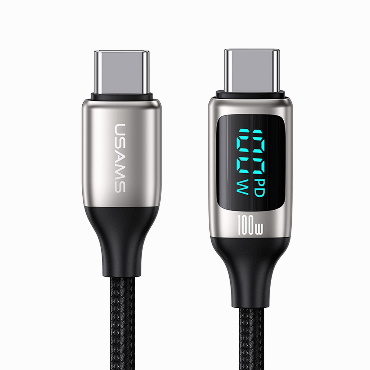 USAMS Cable USB-C to USB-C LED 1.2m 100W Fast Charging cable(US-SJ546)