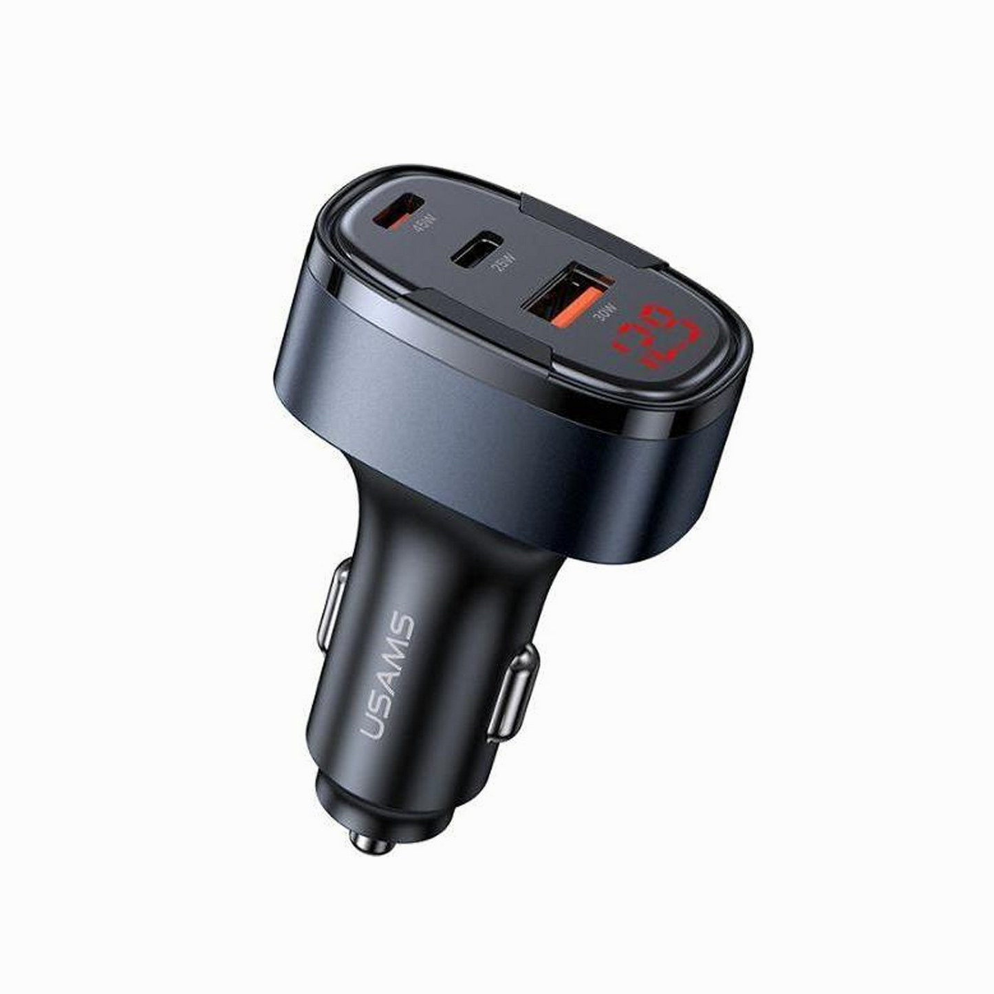 USAMS Charger Car Charger 1xUSB+2xUSB-C C42 100W Fast Charge black (CC257)