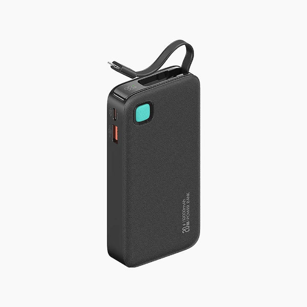 USAMS LED Display Charger 10000mAh Power Bank PD 20W Fast Charging With Cable I-Product - Black CD225B