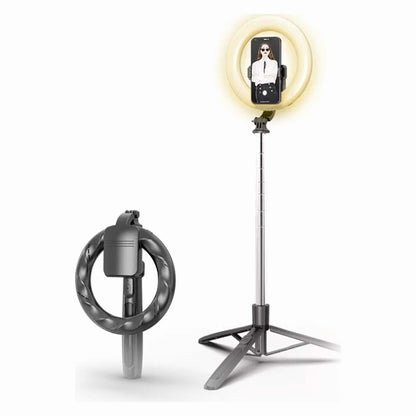 USAMS PHONE STAND WITH LED TRIPOD LAMP BLACK