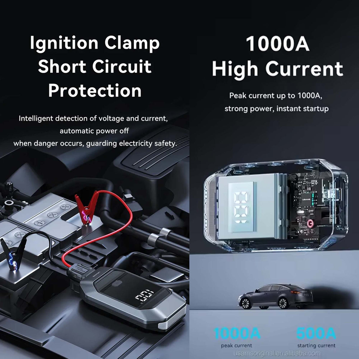 USAMS Powerbank JUMP Starter 8000mAh LED 500A USZB284