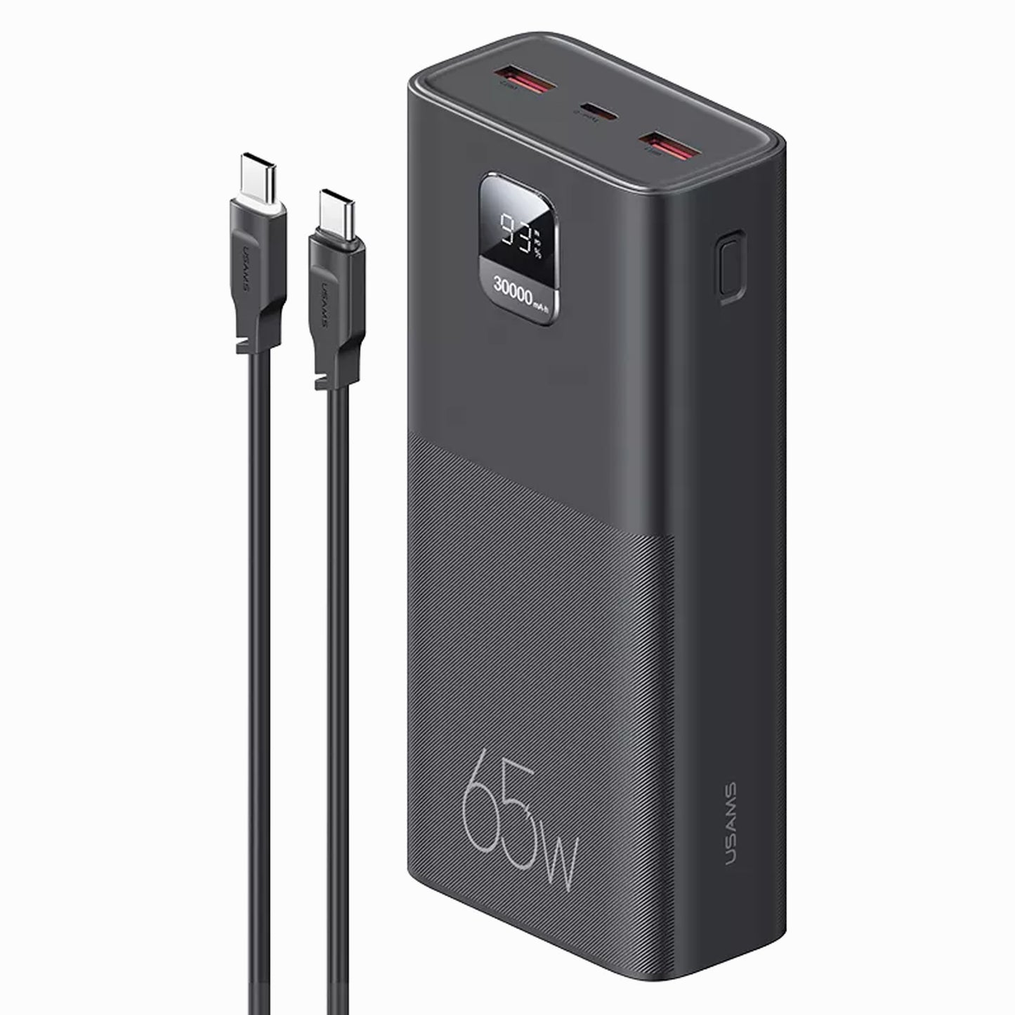 USAMS Powerbank PB68 30000mAh 20W PD+QC 3.0 Fast charging Digital Display black