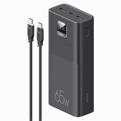 USAMS Powerbank PB68 30000mAh 20W PD+QC 3.0 Fast charging Digital Display black