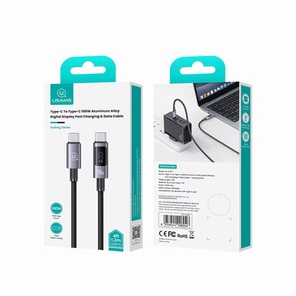 USAMS SJ671 Type C to Type C 100W digital display fast charging cable 1.2M