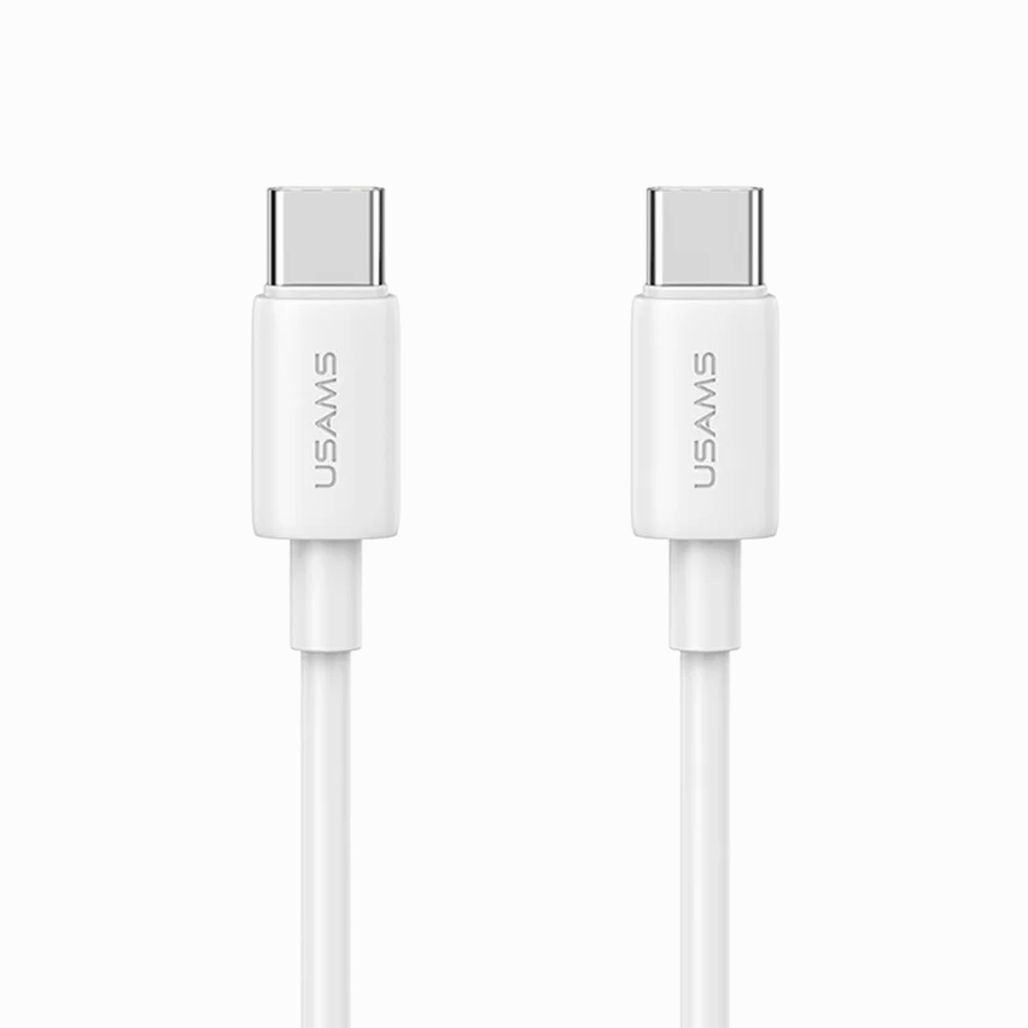USAMS SJ711 YD Series 1m Type-C to Tуpe-C 60W Fast Charging Data Cable PVC Cord - White