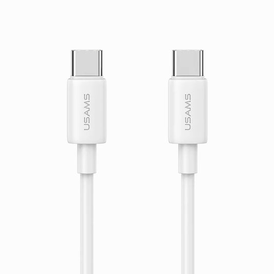USAMS SJ711 YD Series 1m Type-C to Tуpe-C 60W Fast Charging Data Cable PVC Cord - White
