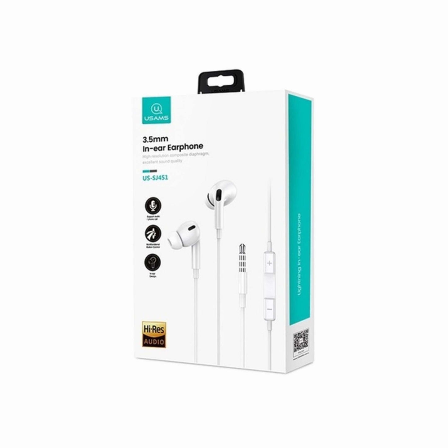 USAMS Stereo Headphones EP-41 3.5mm white/white SJ451HS01