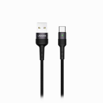 USAMS U26 CABLE TYP-C 1M 2A FAST CHARGING BLACK