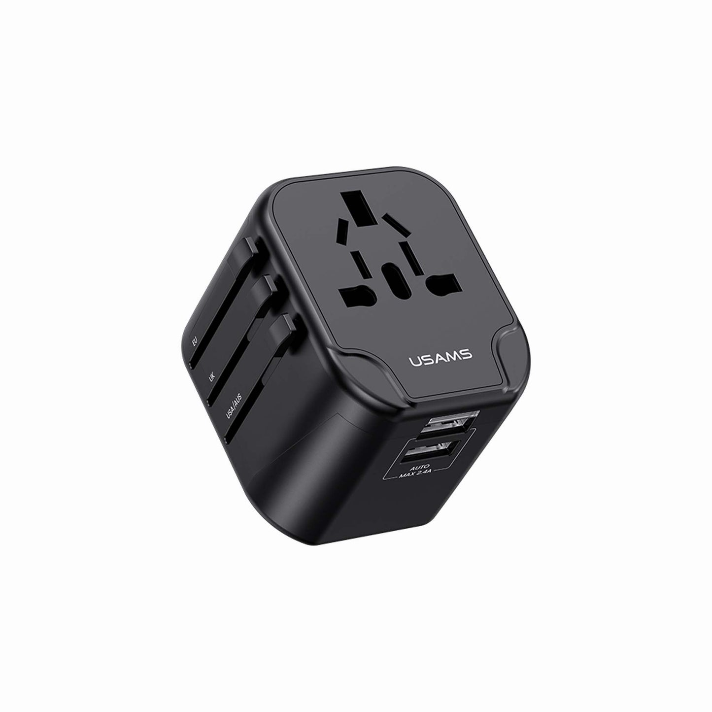 USAMS US-CC173 T55 12W Dual USB Universal Travel Charger US/AU/EU/UK Plug Converter