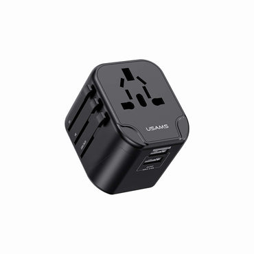USAMS US-CC173 T55 12W Dual USB Universal Travel Charger US/AU/EU/UK Plug Converter