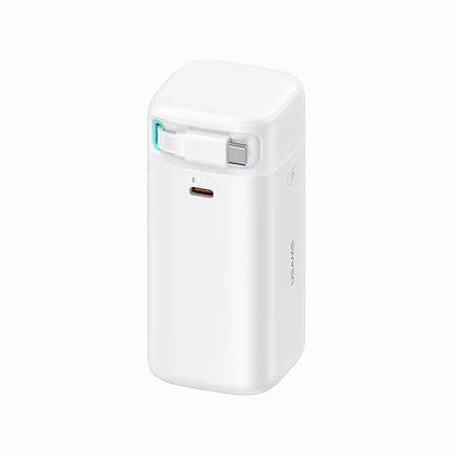 USAMS US-CD216 PD 45W Power Bank Dual Type-C 18000mAh Power Station with Retractable Magnetic Cable - White