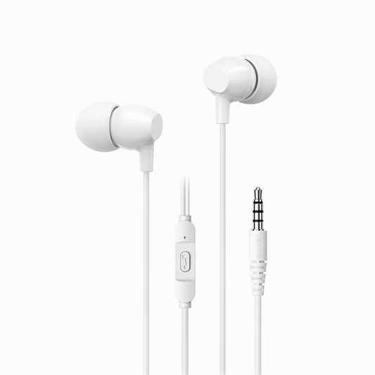 USAMS US-SJ594 EP-47 3.5mm In-Ear Wired Headset with Microphone / Button Control - White