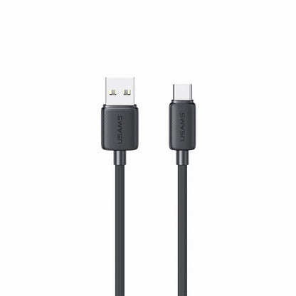USAMS US-SJ699 USB to 8 Pin 2.4A Striped Fast Charge Data Cable, Length:3m Black