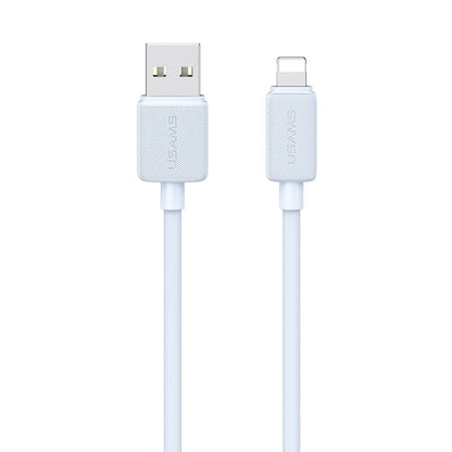 USAMS US-SJ699 USB to 8 Pin 2.4A Striped Fast Charge Data Cable, Length:3m Blue