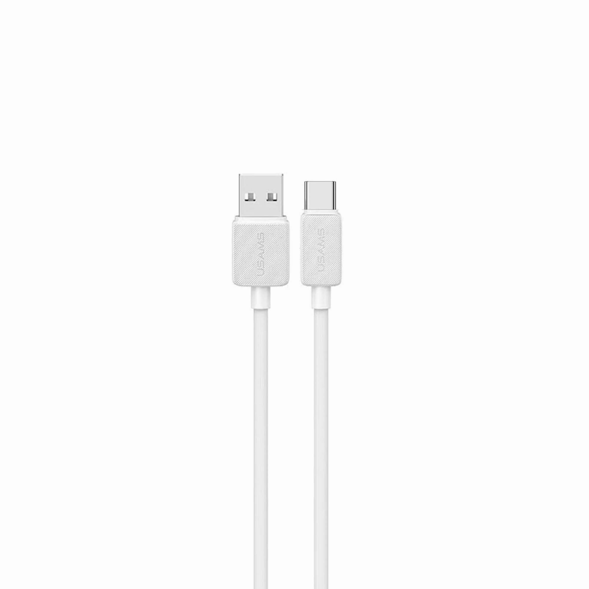 USAMS US-SJ699 USB to 8 Pin 2.4A Striped Fast Charge Data Cable, Length:3m white