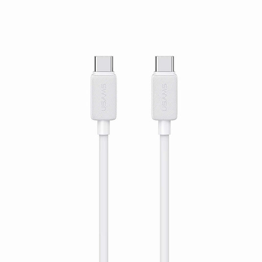 USAMS US-SJ701 3m Type-C to Type-C Charger Cord PD 60W Fast Charging Cable 480Mbps Charger Cable - White