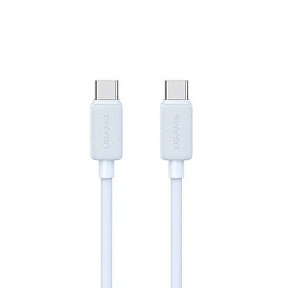 USAMS US-SJ702 USB-C / Type-C to 30W Striped Fast Charge Data Cable 3M Blue