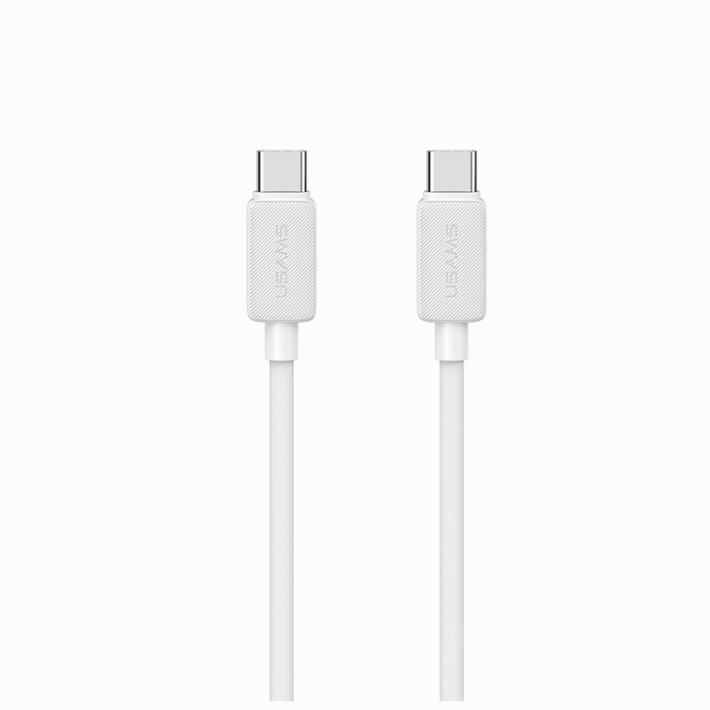 USAMS US-SJ702 USB-C / Type-C to 30W Striped Fast Charge Data Cable 3M White