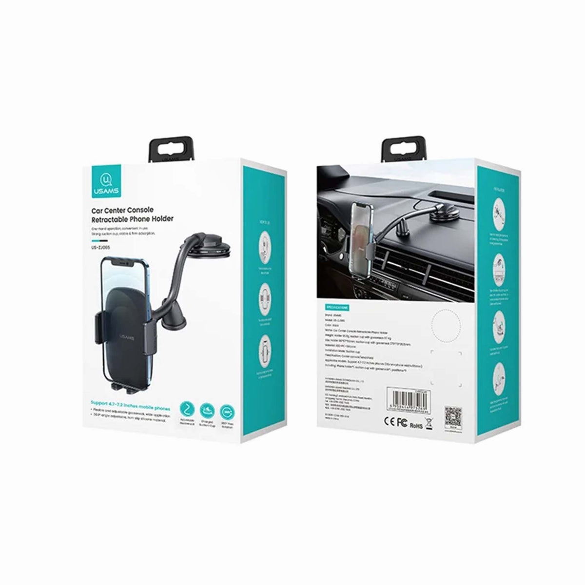 USAMS US-ZJ065 Car Center Console Windshield Mount Phone Holder Bracket