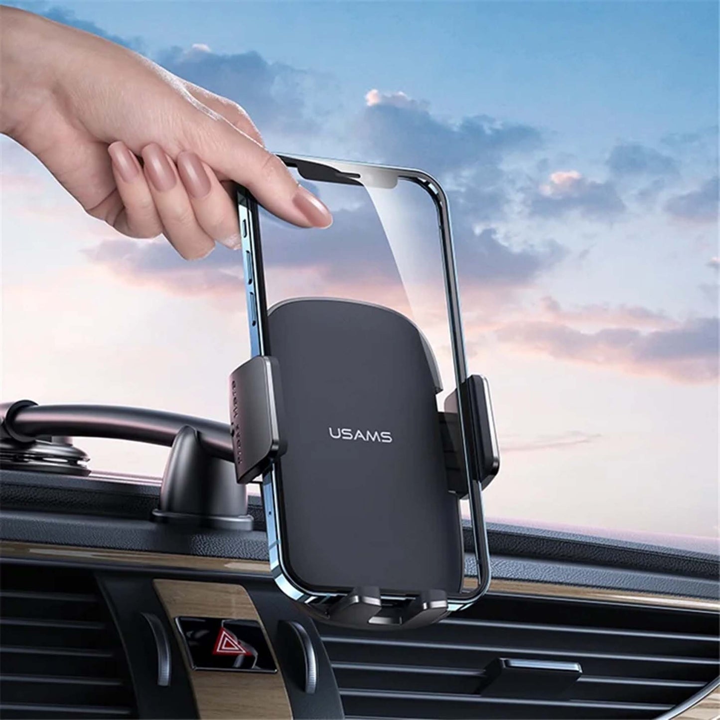 USAMS US-ZJ065 Car Center Console Windshield Mount Phone Holder Bracket