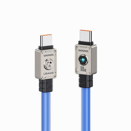 USAMS USB-C to USB-C cable US-SJ684, 100W, 480Mbps, 1.2m, Blue
