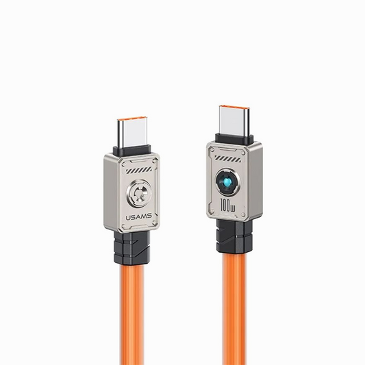 USAMS USB-C to USB-C cable US-SJ684, 100W, 480Mbps, 1.2m, Orange