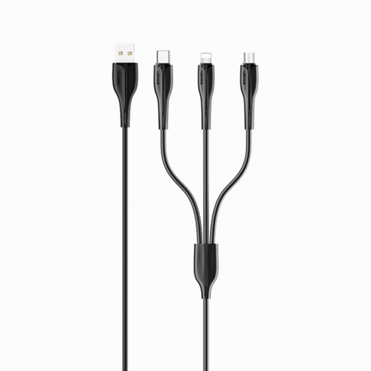 USAMS USB cable to USB-C/Lightning/Micro USB US-SJ374, 10W, 1m, black
